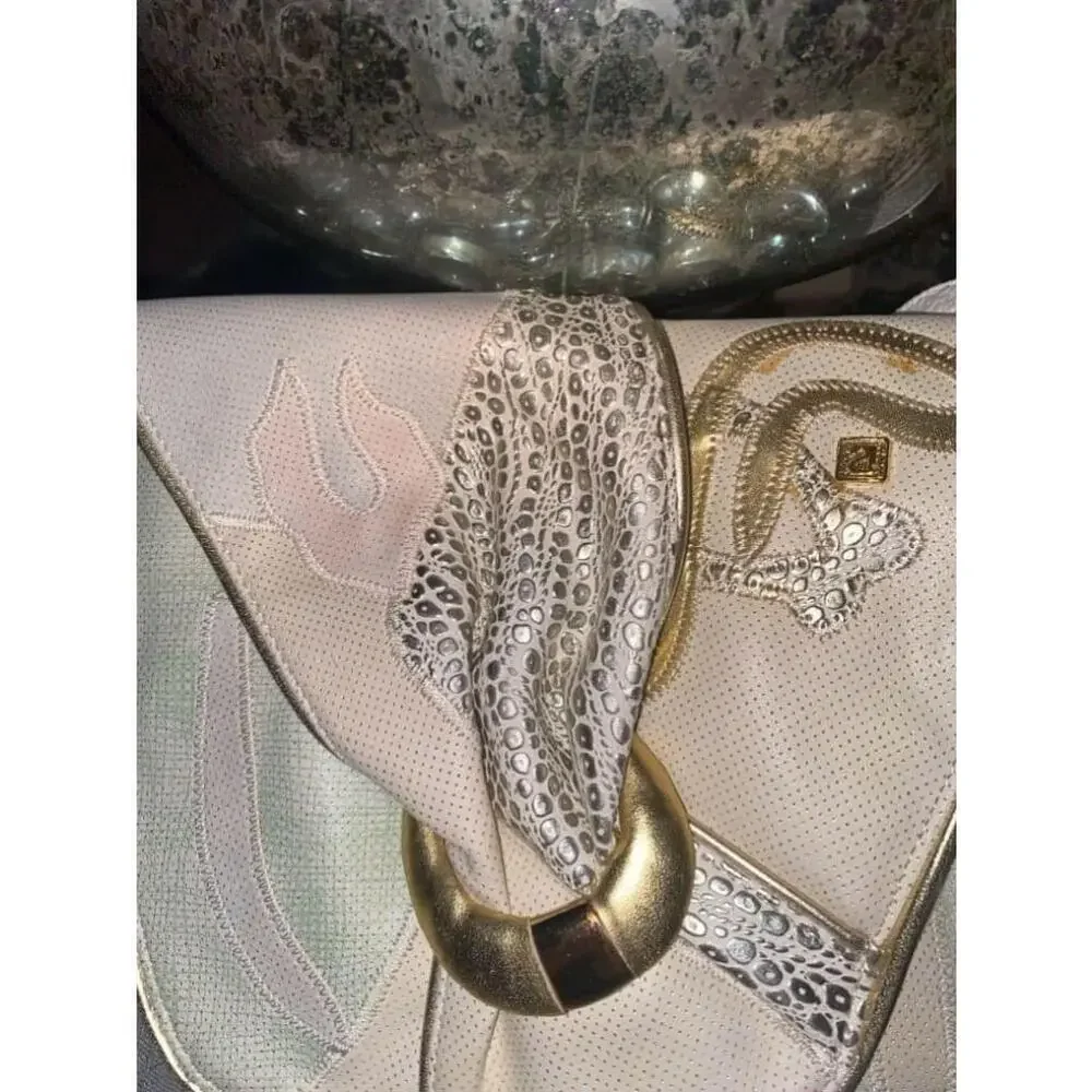 Women's Nas Bag White and Gold and pink Handbag